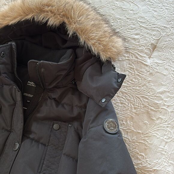 Noize Astrid Mid Length Black Parka Jacket Faux Fur Hood Coat Size Small - Picture 8 of 15